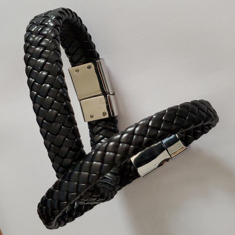 Bracelet Black Leather Jewelry - Picture 8 of 8
